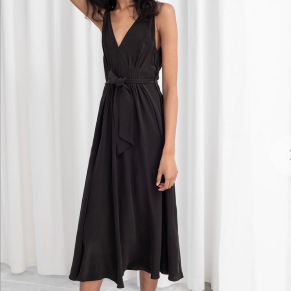 & Other Stories belted midi dress